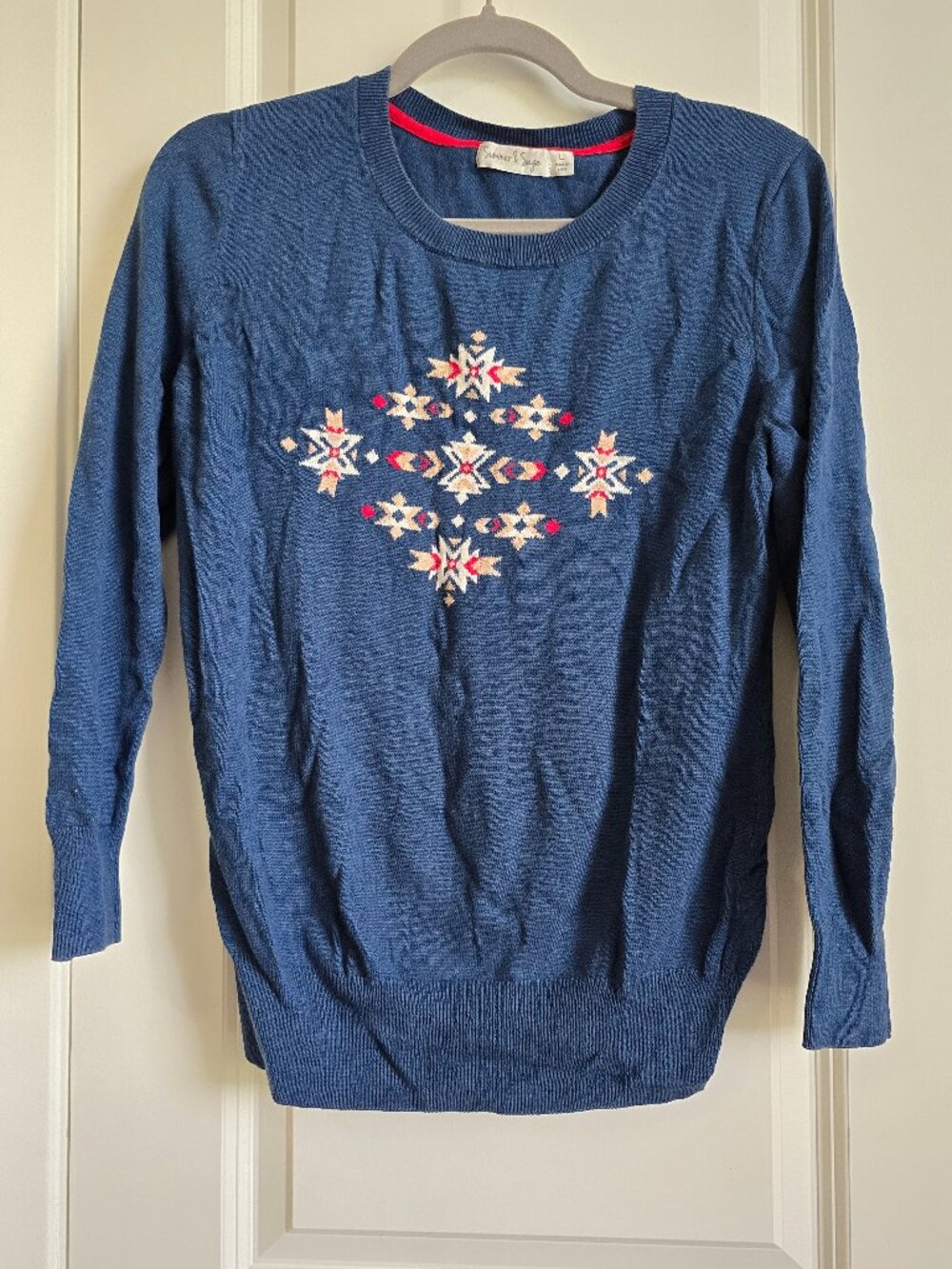 Summer and Sage Blue Crewneck Sweater